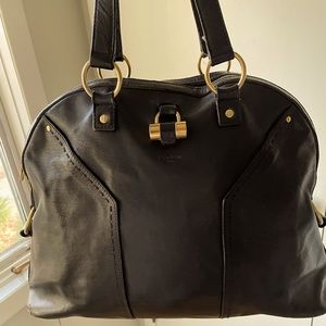 YSL Large Muse Bag - Black with Gold Hardware